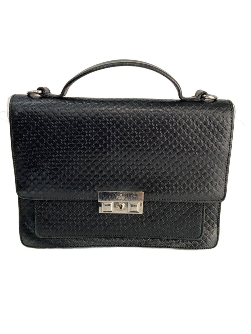 Gucci Handbag Diamante Leather Black Bag